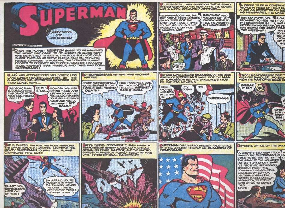 Tira dominical de Superman publicada en los suplementos de los periódicos entre 1939 y 1948