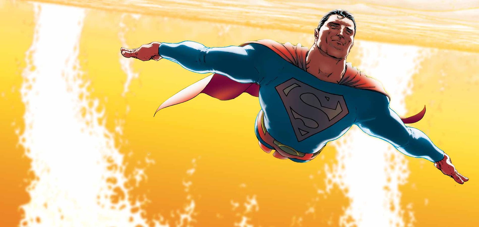 Superman volando sobre Metrópolis