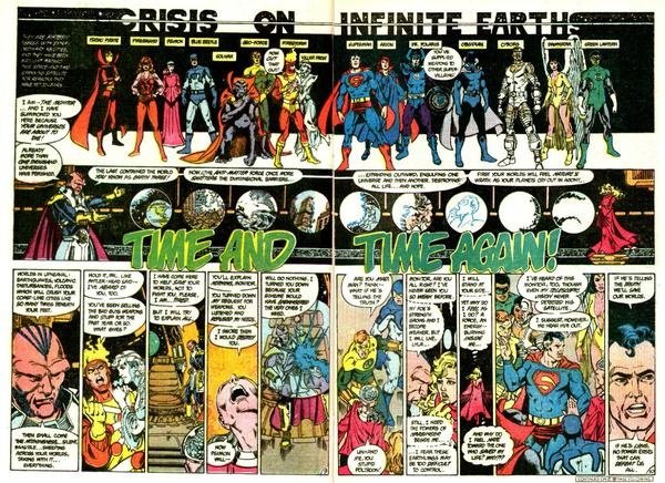 Portada de Crisis en Tierras Infinitas, de Marv Wolfman y George Pérez