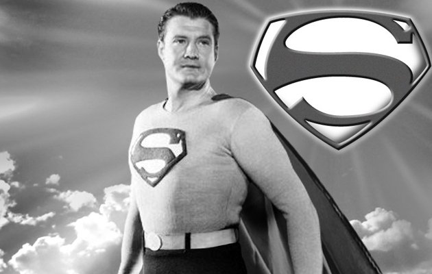 George Reeves como Superman en la serie de televisión de los años cincuenta