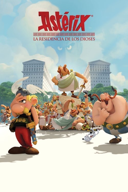 Cartel oficial de Astérix y la residencia de los dioses