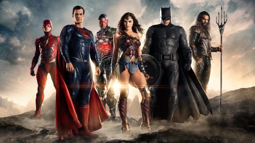 Batman, Superman, Wonder Woman, Flash, Aquaman y Cyborg en La Liga de la Justicia