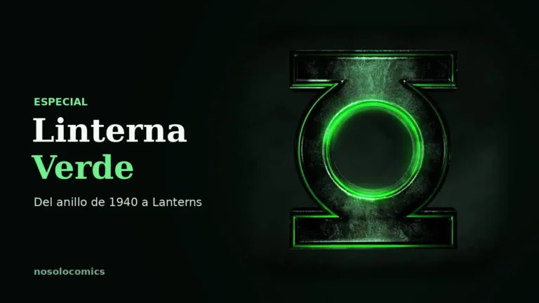 El emblema de Linterna Verde iluminado en verde sobre fondo oscuro, con el título Especial Linterna Verde